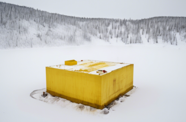 A yellowcake uranium mine in the snowy Canadian wilderness
