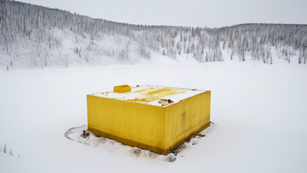 A yellowcake uranium mine in the snowy Canadian wilderness