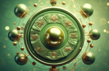 A uranium atom with money symbols orbiting around it like electrons