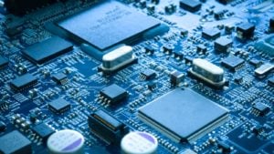 semiconductor stocks Close-up electronic circuit board. technology style concept. representing semiconductor stocks. top semiconductor stocks to buy now. semiconductor stocks to sell